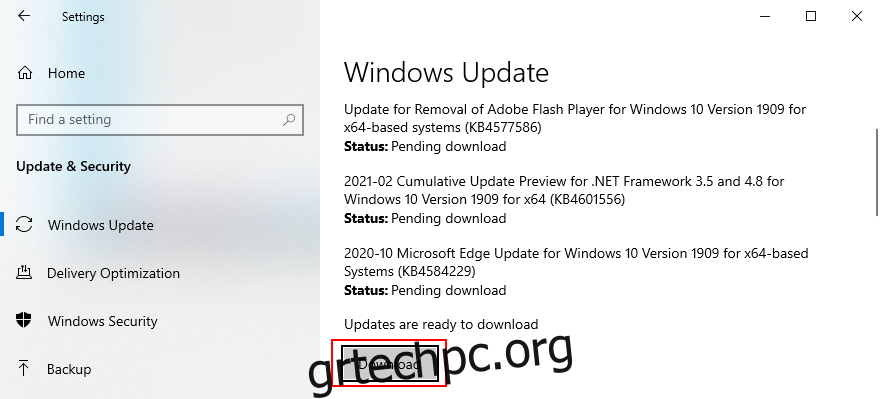 Τα Windows 10 δείχνουν πώς να κάνετε λήψη ενημερώσεων συστήματος