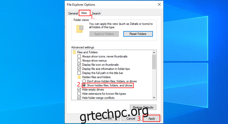 Τα Windows 10 αποκαλύπτουν πώς να εμφανίσετε κρυφά αρχεία, φακέλους και μονάδες δίσκου