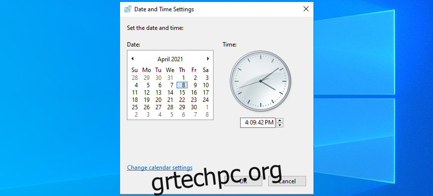 Τα Windows 10 δείχνουν πώς να ορίσετε την ημερομηνία και την ώρα