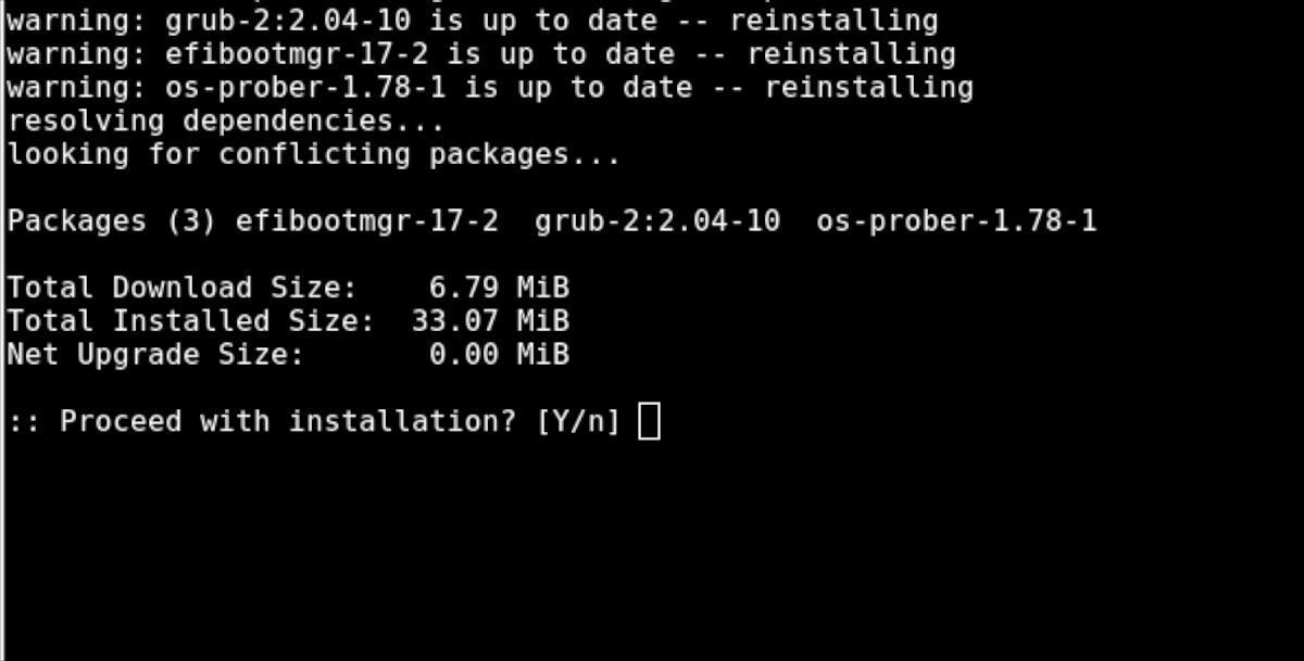 Πώς να εγκαταστήσετε ξανά το Grub στο Arch Linux