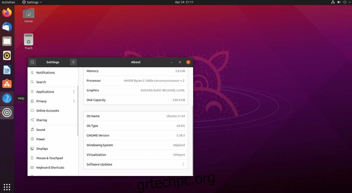 αναβάθμιση σε Ubuntu 21.04