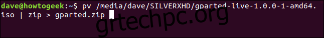 pv /media/dave/SILVERXHD/gparted-live-1.0.0-1-amd64.iso |  zip > gparted.zip σε παράθυρο τερματικού” width=”646″ ύψος=”77″ onload=”pagespeed.lazyLoadImages.loadIfVisibleAndMaybeBeacon(this);”  onerror=”this.onerror=null;pagespeed.lazyLoadImages.loadIfVisibleAndMaybeBeacon(this);”></p>
<div style=
