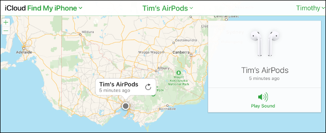 AirPods με ετικέτα σε α 