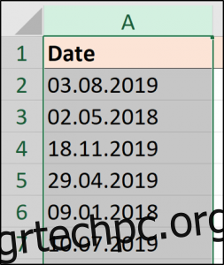 Πώς να μετατρέψετε τιμές κειμένου σε ημερομηνία στο Microsoft Excel