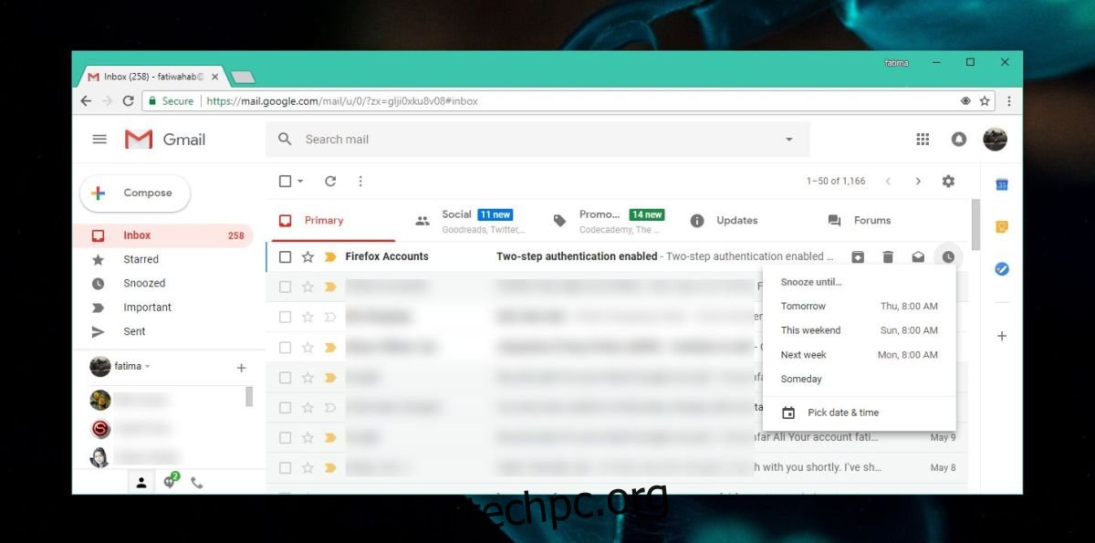 Πώς να αναβάλλετε μηνύματα ηλεκτρονικού ταχυδρομείου στο Gmail