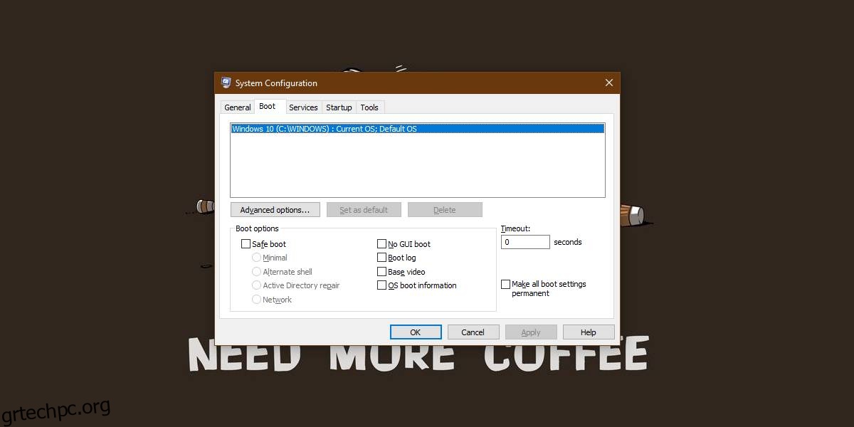 Πώς να αφαιρέσετε ένα λειτουργικό σύστημα από το μενού εκκίνησης στα Windows 10