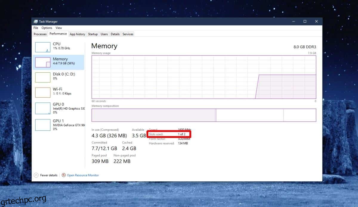 Πώς να ελέγξετε τις κενές υποδοχές RAM στον υπολογιστή σας με Windows 10