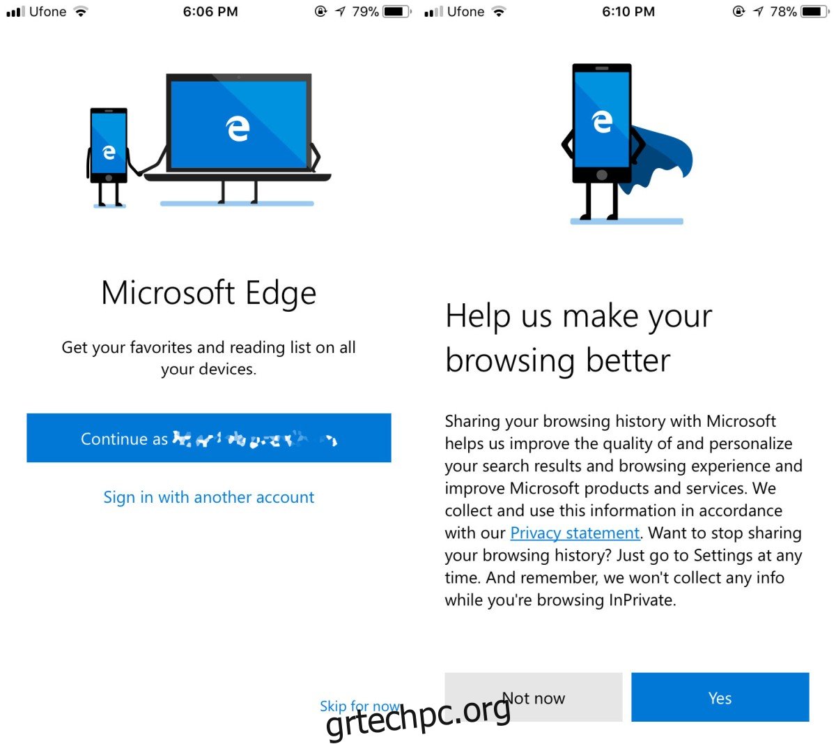 Συνεχίστε με τον Microsoft Edge για iOS και Android