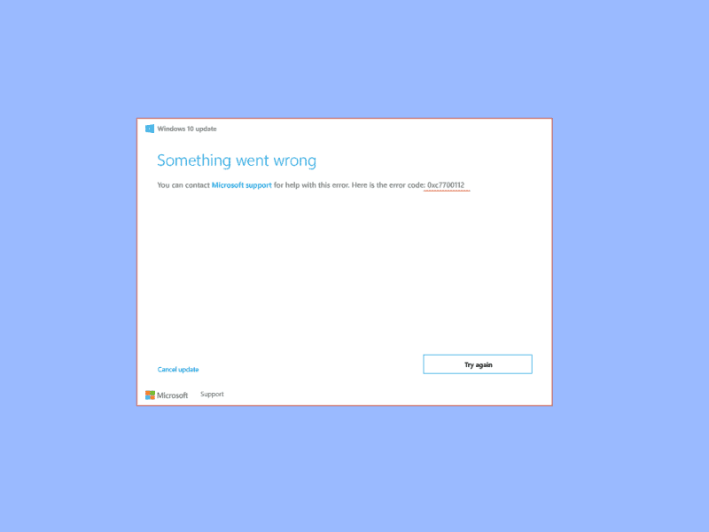 Διορθώστε τον κωδικό σφάλματος 0xc7700112 στα Windows 10
